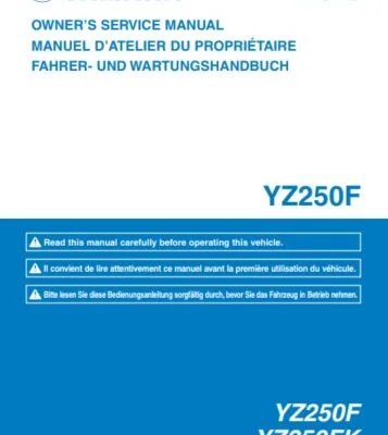 دانلود کتاب Yamaha YZ250F Owner's Manual 2019
