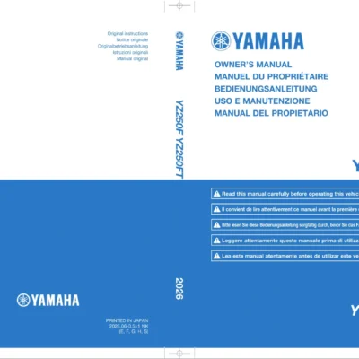 دانلود کتاب Yamaha YZ250F Owner's Manual 2026