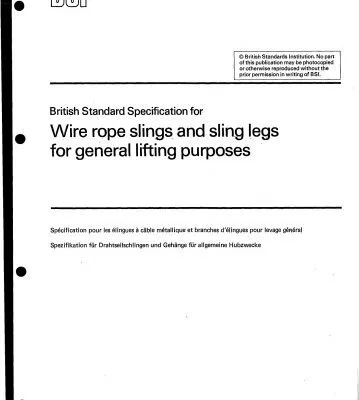 خرید و دانلود نسخه کامل کتاب BS 1290-WIRE ROPE SLINGS FOR GENERAL LIFTING PURPOSE