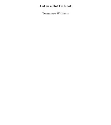 خرید و دانلود نسخه کامل کتاب Cat on a Hot Tin Roof