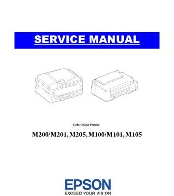 خرید و دانلود نسخه کامل کتاب Epson service and repair manual for M200 M201 M205 M100 M101 M105