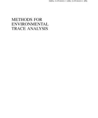 خرید و دانلود نسخه کامل کتاب Methods for Environmental Trace Analysis (Analytical Techniques in the Sciences (AnTs) *)