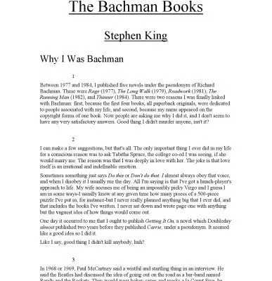 خرید و دانلود نسخه کامل کتاب The Bachman Books