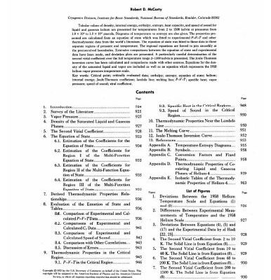 خرید و دانلود نسخه کامل کتاب Thermodynamic Properties of Helium 4 from 2 to 1500 K at Pressures from 1kPa to 100 MPa