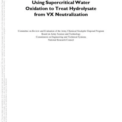 خرید و دانلود نسخه کامل کتاب Using Supercritical Water Oxidation to Treat Hydrolysate from VX Neutralization