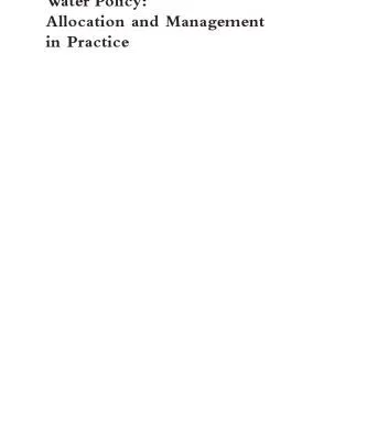 خرید و دانلود نسخه کامل کتاب Water Policy Allocation and Management in Practice