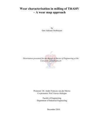 خرید و دانلود نسخه کامل کتاب Wear characterisation in milling of Ti6Al4V – A wear map approach