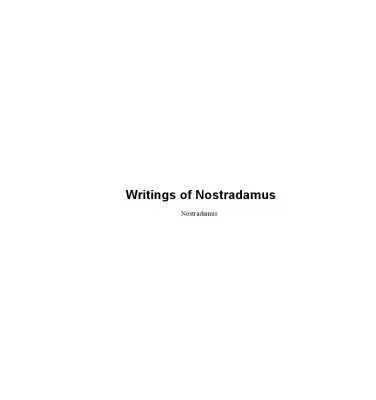 خرید و دانلود نسخه کامل کتاب Writings Of Nostradamus