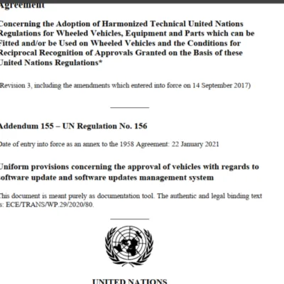 خرید و دانلود نسخه کامل کتاب مقررات UN Regulation No. 156 - Software update and software update management system