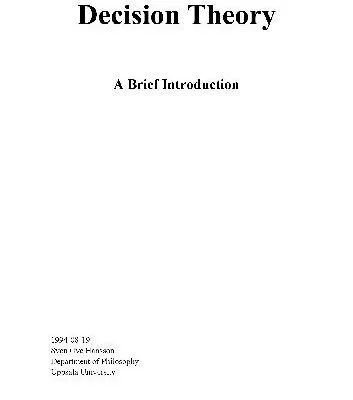 خرید و دانلود نسخه کامل کتاب decision theory – a brief introduction
