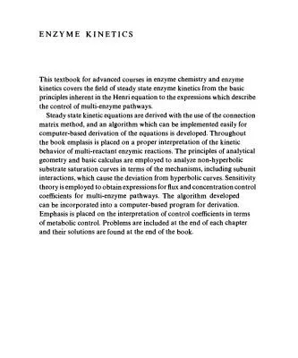 خرید و دانلود نسخه کامل کتاب Enzyme Kinetics: From Diastase to Multi-enzyme Systems