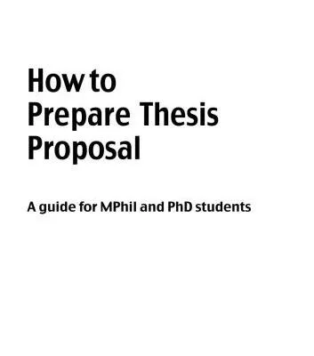 خرید و دانلود نسخه کامل کتاب How to Prepare Thesis Proposal