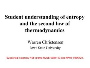 خرید و دانلود نسخه کامل کتاب Student understanding of entropy and the second law of thermodynamics