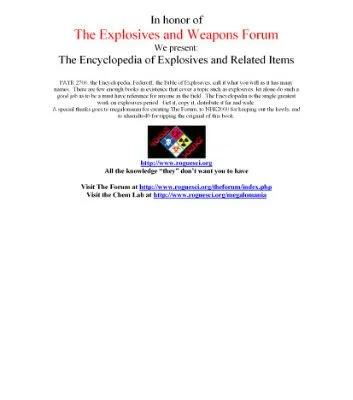 خرید و دانلود نسخه کامل کتاب The Encyclopedia of Explosives and Related Items exri