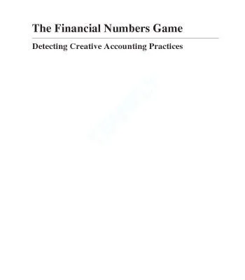 خرید و دانلود نسخه کامل کتاب The financial numbers game: detecting creative accounting practices