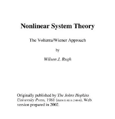 خرید و دانلود نسخه کامل کتاب Nonlinear system theory: the Volterra-Wiener approach