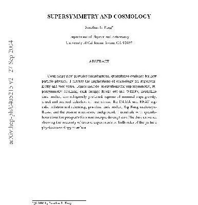 خرید و دانلود نسخه کامل کتاب Supersymmetry and cosmology