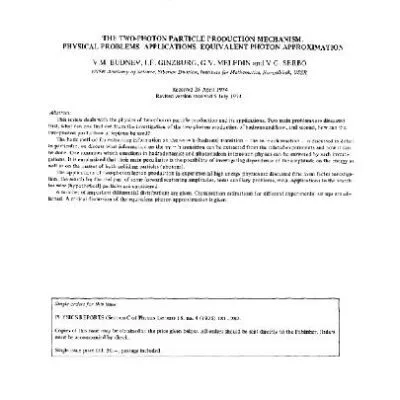 خرید و دانلود نسخه کامل کتاب The two-photon particle production mechanism