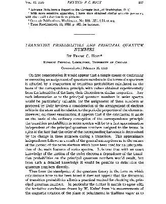 خرید و دانلود نسخه کامل کتاب Transition Probabilities and Principal Quantum Numbers